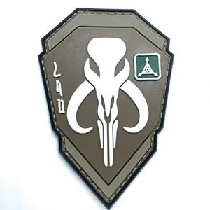 Almost SGT Airsoft Morale Patch 1 Boba Fett Emblem Star Wars Bounty Hunter - Funny Tactical Military Morale PVC Rubber Patch Hook Backing(White)
