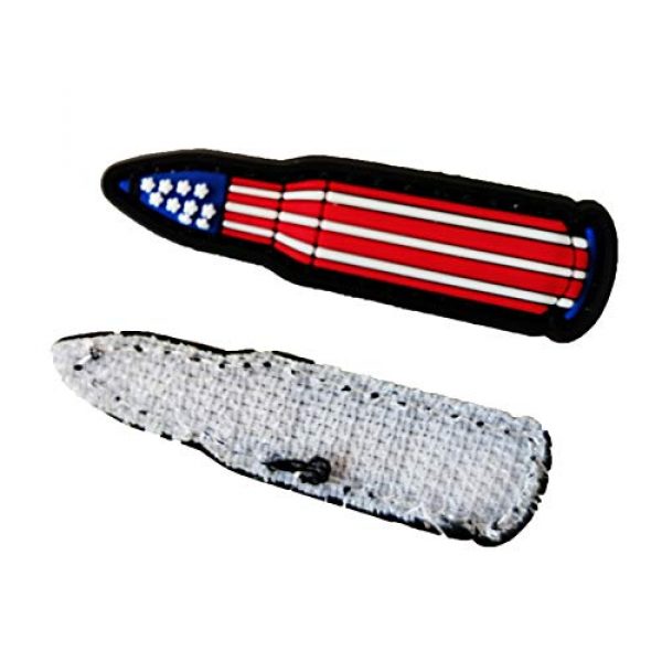 Minason Airsoft Morale Patch 3 Funny X400 Gun US Flag One Size Fits All Bullet Morale Tactical Patch PVC Applique Attachment Fastener Hook & Loop on Tactical Hat Bags Jackets and Gear (US Flag)