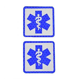 JFFCE Airsoft Morale Patch 1 Reflect Light Medic Cross Patch/Americana Flag Morale Patches Tactical Patch Combat Hook Fasteners for Hats Caps Bags Jackets Backpack (Blue JY)