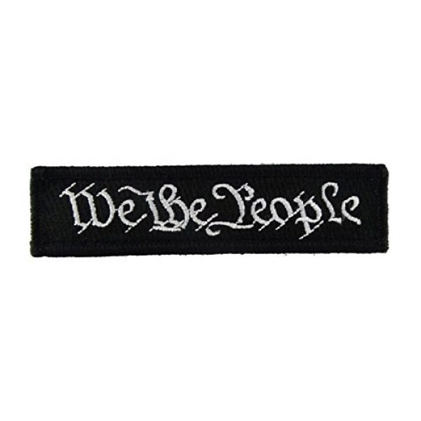 Morale Tags Airsoft Morale Patch 1 We The People Tactical Hook and Loop Fully Embroidered Morale Tags Patch 1x4 (Black and White)