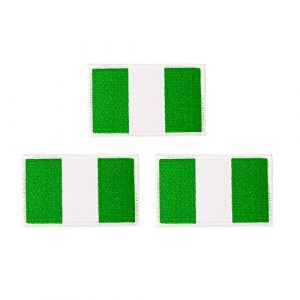 Desert Cactus Airsoft Morale Patch 1 Nigeria Flag Patch Bulk 3-Pack 3.5Wx2.25H State Iron On Sew Embroidered Tactical Morale Back Pack Hat Bags Nigerian (3-Pack Patch)