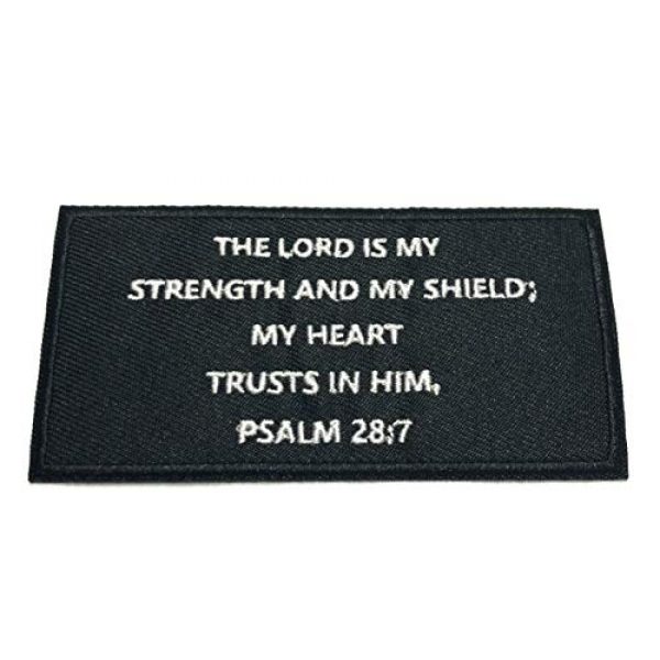 Appalachian Spirit Airsoft Morale Patch 1 Psalms 28:7 Bible Verse - 4" W x 2" T - Embroidered DIY Iron on or Sew-on Decorative Patch Badge Emblem Military Tactical Series Applique