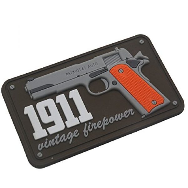 ODSP Airsoft Morale Patch 6 3D PVC 1911 Vintage Firepower Tactical Military Morale Fastener Hook Patch 2PCS