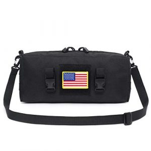 GoodTake Tactical Pouch 2 GoodTake Tactical MOLLE Horizontal Admin Pouch Utility EDC Tool Bag Military Carry Accessory Belt Hanging Waist Bag with 3 USA Flag Patch