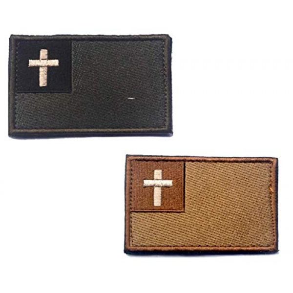 Embroidered Patch Airsoft Morale Patch 1 2pc Christian Flag Jesus Christ Catholic Cross 3D Tactical Patch Military Embroidered Morale Tags Badge Embroidered Patch DIY Applique Shoulder Patch Embroidery Gift Patch