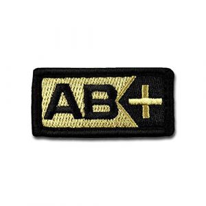BASTION Airsoft Morale Patch 1 BASTION Morale Patches (Blood Type AB Pos, Tan) | 3D Embroidered Patches with Hook & Loop Fastener Backing | Well-Made Clean Stitching | Military Patches for Tactical Bag, Hats & Vest