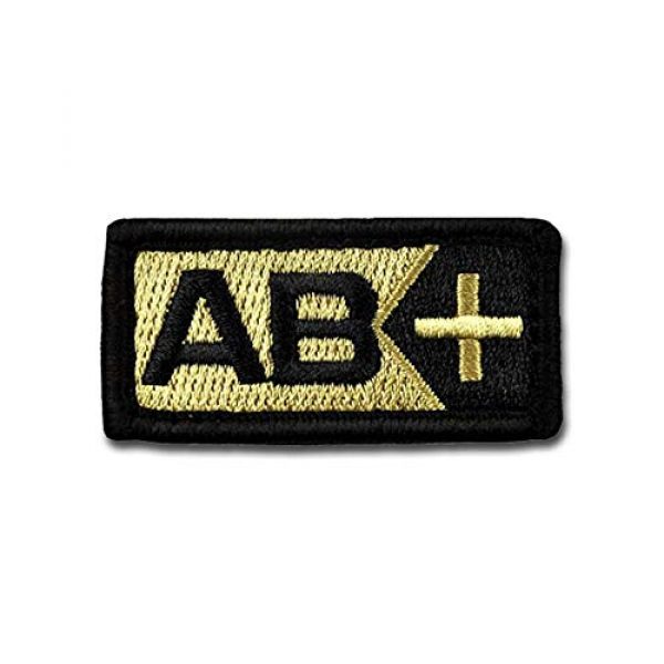 BASTION Airsoft Morale Patch 1 BASTION Morale Patches (Blood Type AB Pos, Tan) | 3D Embroidered Patches with Hook & Loop Fastener Backing | Well-Made Clean Stitching | Military Patches for Tactical Bag, Hats & Vest