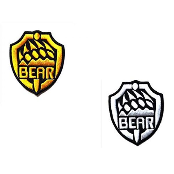 Embroidery Patch Airsoft Morale Patch 1 2 Pieces Escape from Tarkov Bear Claw Military Hook Loop Tactics Morale Embroidered Patch (color3)