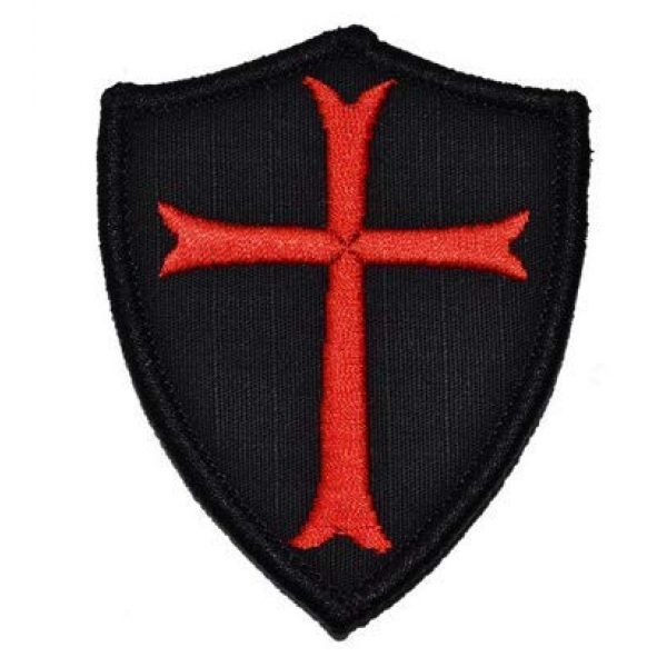 Tactical Embroidery Patch Airsoft Morale Patch 3 Cross Crusader Shield Navy Seal Devgru Tactical Embroidery Patch Hook & Loop Morale Patch Military Patch for Clothing Accessory Backpack Armband (2pcs)