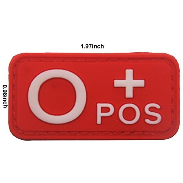ODSP Airsoft Morale Patch 2 Blood Type Patch Kit O Pos, Tactical Type O Positive 3D PVC Rubber Fastener Patches, 1.97 X 0.98 Inch Sized, Bundle 4 Pieces