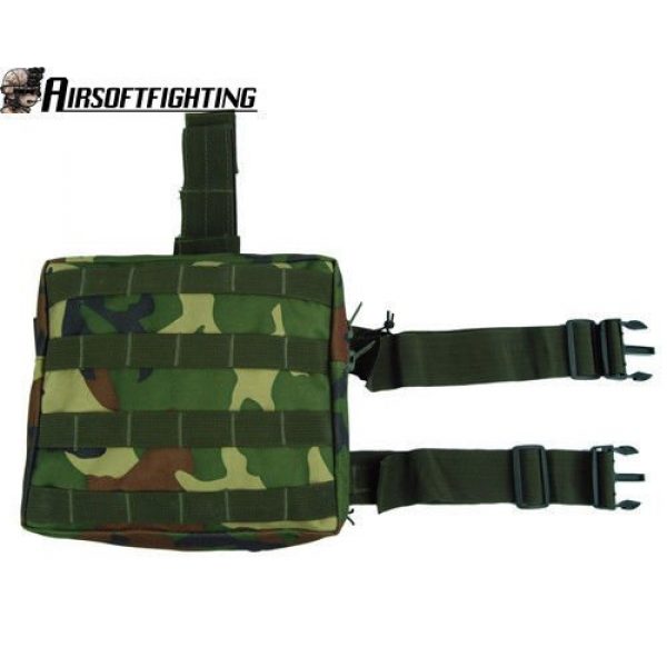 Emma Mall Tactical Pouch 1 1X Multi-Color Paintball Molle Tactical Drop Leg Panel Utility Magazine Pouch A - Woodland