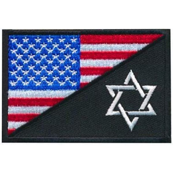 Embroidery Patch Airsoft Morale Patch 1 USA Flag Jewish Star of David Military Hook Loop Tactics Morale Embroidered Patch