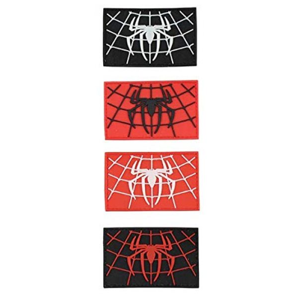 Tactical PVC Patch Airsoft Morale Patch 1 Spiderman Superhero PVC Military Tactical Morale Patch Badges Emblem Applique Hook Patches for Clothes Backpack Accessories