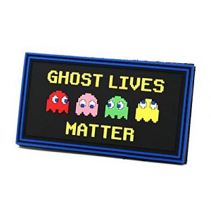 Stinking Patch Co. Airsoft Morale Patch 1 Ghost Lives Matter PVC Rubber Tactical Patch | Retro Gaming Inspired Parody | Funny Morale Patch