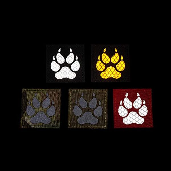 APBVIHL Airsoft Morale Patch 6 Reflective Infrared IR K9 Dog Handler Paw K-9 2x2 Tactical Morale Hook and Loop Fastener Patches