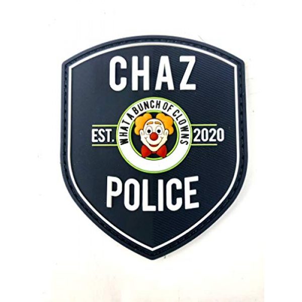 TUFF Airsoft Morale Patch 1 Funny Chaz PD Morale Patch 3.5" T x 3" Wide City of Chaz. Velcro Backed Patch. Glow in The Dark