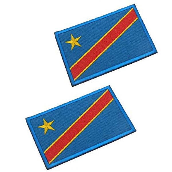 Tactical Embroidery Patch Airsoft Morale Patch 1 2pcs Congo Flag Embroidery Patch Military Tactical Morale Patch Badges Emblem Applique Hook Patches for Clothes Backpack Accessories