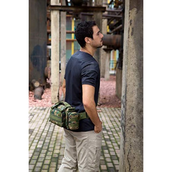 Protector Plus Tactical Pouch 4 Protector Plus Tactical Fanny Pack Military Assault Waist Bag Hip Belt MOLLE Sling Army Lumbar Gear Pouch EDC Camera Handlebar Range Bags (Patch Included)