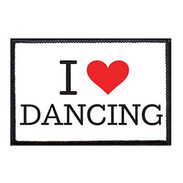 P PULLPATCH Airsoft Morale Patch 1 I Love Dancing Typewriter Morale Patch | Hook and Loop Attach for Hats, Jeans, Vest, Coat | 2x3 in | by Pull Patch