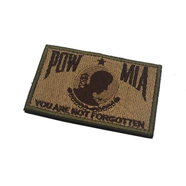 Zhikang68 Airsoft Morale Patch 3 POW MIA You are Not Forgotten Embroidered Patches Motorcycle Biker Vest Jacket Sew On Morale Vietnam,Military Shield Emblem(Khaki)