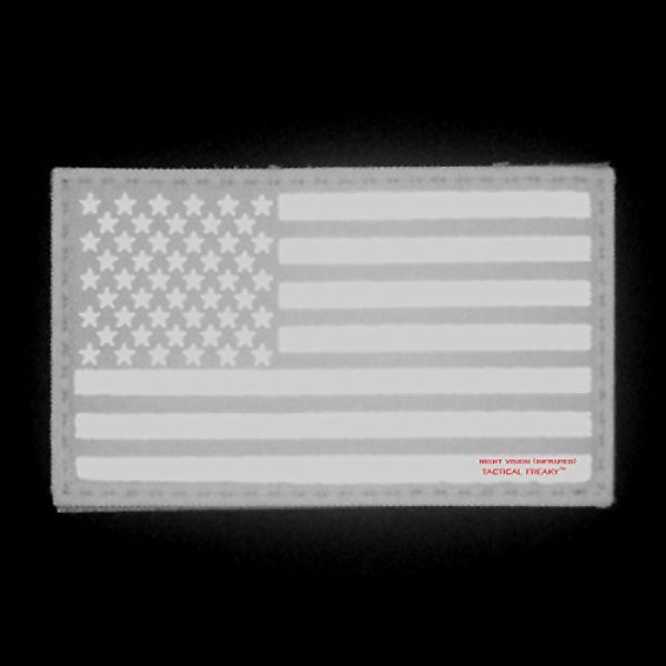 Tactical Freaky Airsoft Morale Patch 2 Big 3x5 Ranger Green Infrared IR USA American Flag IFF Tactical Morale Hook&Loop Patch