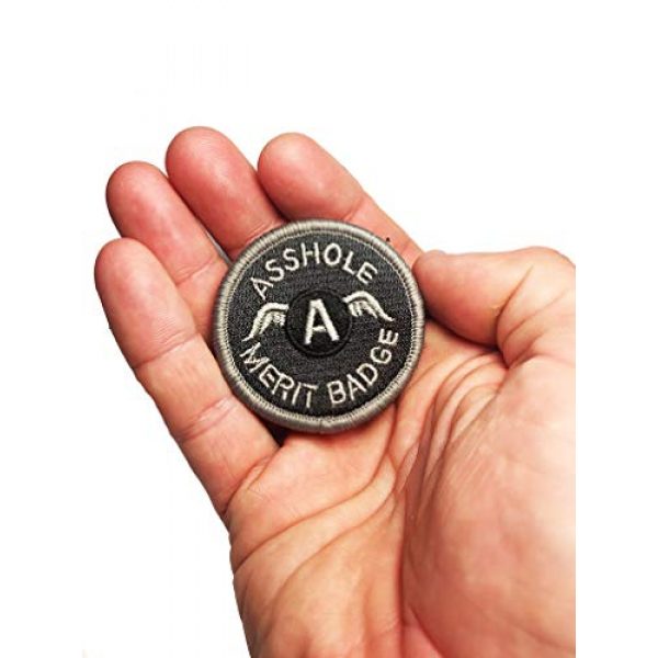 Empire Tactical USA Airsoft Morale Patch 3 Black 2" Inch Asshole Merit Badge Tactical (Hook/Loop) Morale Military Patch