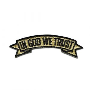 BASTION Airsoft Morale Patch 1 BASTION Morale Patches (in God We Trust, Tan) | 3D Embroidered Patches with Hook & Loop Fastener Backing | Well-Made Clean Stitching | Christian Patches for Tactical Bag, Hats & Vest