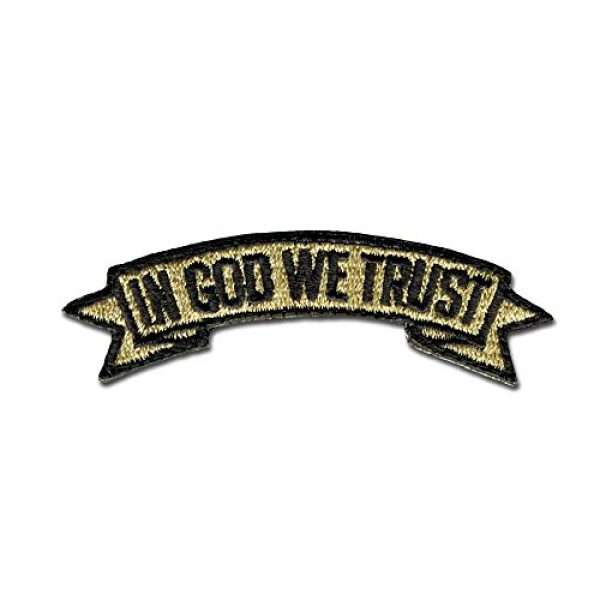 BASTION Airsoft Morale Patch 1 BASTION Morale Patches (in God We Trust, Tan) | 3D Embroidered Patches with Hook & Loop Fastener Backing | Well-Made Clean Stitching | Christian Patches for Tactical Bag, Hats & Vest
