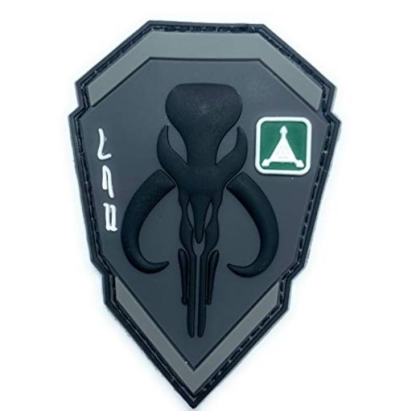 Almost SGT Airsoft Morale Patch 1 Boba Fett Emblem Star Wars Bounty Hunter - Funny Tactical Military Morale PVC Rubber Patch Hook Backing(Black)
