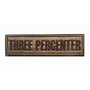 Tactical Embroidery Patch Airsoft Morale Patch 1 Three Percenter Embroidery Patch Military Tactical Morale Patch Badges Emblem Applique Hook Patches for Clothes Backpack Accessories