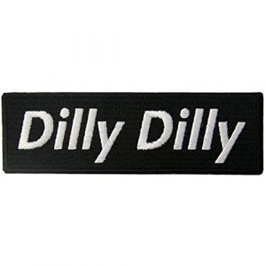 Rocking Planet Airsoft Morale Patch 1 Dilly Dilly Patch Morale Funny Beer Embroidered Applique Iron On Sew On Emblem, White & Black