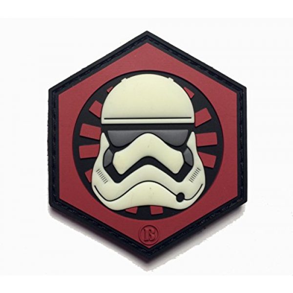 Empire Tactical USA Airsoft Morale Patch 1 2.5" x 2.5" 3d PVC First Order Gitd Glow in the Dark Stormtrooper Helmet morale hook/loop Patch