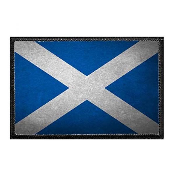Pull Patch Airsoft Morale Patch 1 Scotland Flag - Color - Distressed | Hook and Loop Attach for Hats, Jeans, Vest, Coat | 2x3 in | by Pull Patch