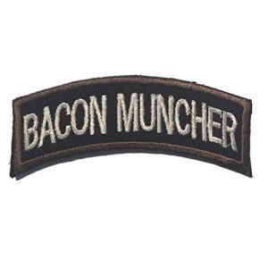Tactical Embroidery Patch Airsoft Morale Patch 1 Bacon Muncher Embroidery Patch Military Tactical Morale Patch Badges Emblem Applique Hook Patches for Clothes Backpack Accessories