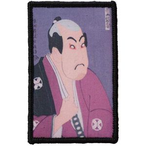 WAPPEN-YA DONGRI Airsoft Morale Patch 1 Morale Patch Hook and Loop Toshusai Sharaku Japan Ukiyo-e A0577 (Type3)
