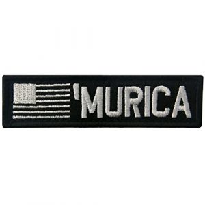Rocking Planet Airsoft Morale Patch 1 Murica USA Flag Patch Embroidered Tactical Applique Army Morale Hook & Loop Emblem