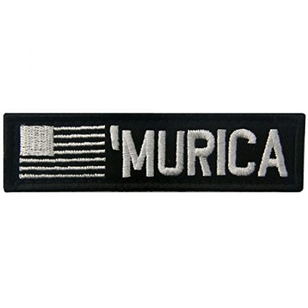 Rocking Planet Airsoft Morale Patch 1 Murica USA Flag Patch Embroidered Tactical Applique Army Morale Hook & Loop Emblem