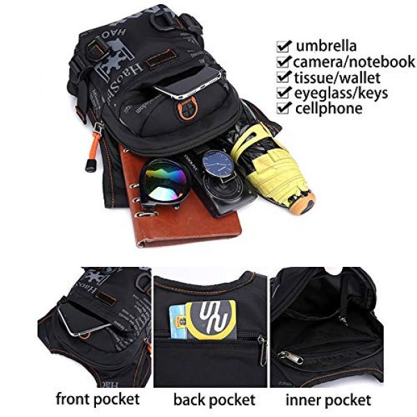 G-fun Tactical Pouch 2 G-fun GFun Waterproof Waist Fanny Pack Messenger Shoulder Drop Leg Bag Tactical Military Thigh Hip Outdoor Pack with Earphone Hole Travel Hiking Climbing Cycling for Men