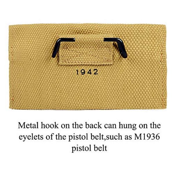 Oleader Tactical Pouch 4 Oleader WW2 U.S. Army M1942 First Aid Pouch with Metal Hook Khaki, Reproduction