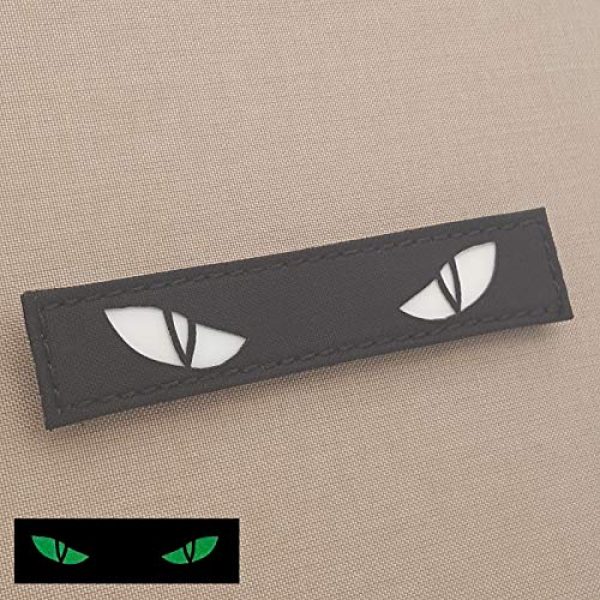 Tactical Freaky Airsoft Morale Patch 4 Glow Dark Scary Cat Eyes 1x5 GITD Eye Morale Tactical Touch Fastener Patch
