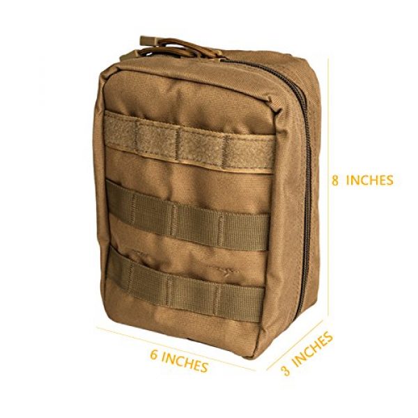 Krisvie Tactical Pouch 3 Krisvie Tactical EMT Pouch 1000D Nylon Molle First Aid Bag for Outdoor (Tan)