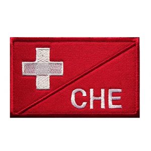 Tactical Embroidery Patch Airsoft Morale Patch 1 Switzerland Flag Tactical Embroidery Patch Hook & Loop Morale Patch Military Patch for Clothing Accessory Backpack Armband