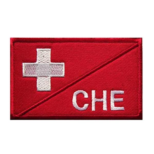 Tactical Embroidery Patch Airsoft Morale Patch 1 Switzerland Flag Tactical Embroidery Patch Hook & Loop Morale Patch Military Patch for Clothing Accessory Backpack Armband