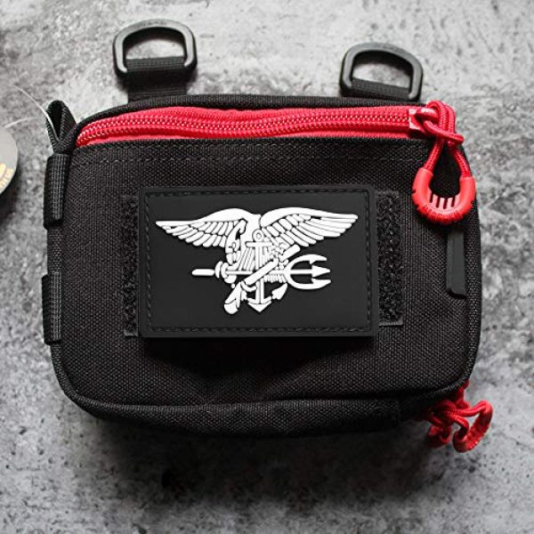 Morton Home Airsoft Morale Patch 3 Morton Home US Navy Seal Team Military Morale Rubber Badges Patch Tactical Navy Seal Team Trident Rubber Badges Patch (Black)