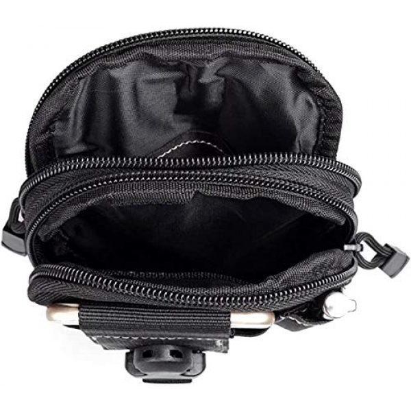 MoMo Casier Tactical Pouch 5 Tactical Molle Pouch Compact EDC Utility Gadget Belt Waist Bag Pack Camping Hiking Outdoor with Cell Phone Holster for iPhone 6 6s 7 8 PLUS Samsung S5 S6 S7 Edge Note 2 LG G3 G4 G5 HTC M7 M8, Black
