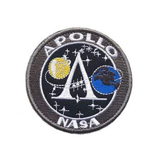 Tactical Embroidery Patch Airsoft Morale Patch 1 NASA Project Apollo Moon Landing Project Apollo Embroidery Patch Military Tactical Morale Patch Badges Emblem Applique Hook Patches for Clothes Backpack Accessories