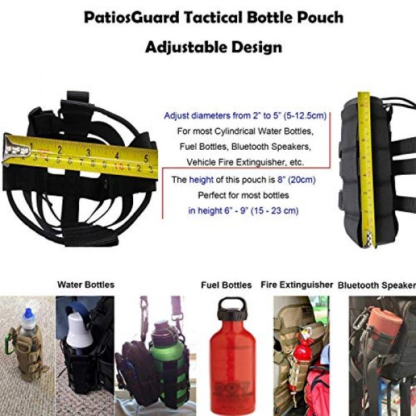 PatiosGuard Tactical Pouch 4 PatiosGuard 1pcs Tactical Bottle Pouch Brown & 1pcs Molle EDC Admin Pouch, for Outdoor Activities & Sports