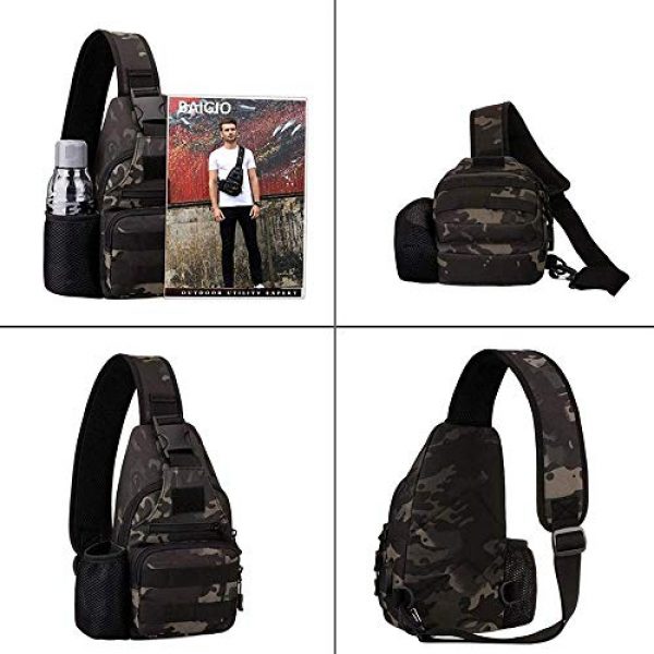 ACOMOO Tactical Backpack 4 ACOMOO Tactical Chest Sling Bag Water Resistant MOLLE Shoulder Backpack Mens One Strap Daypack with Water Bottle Holder Camo Black