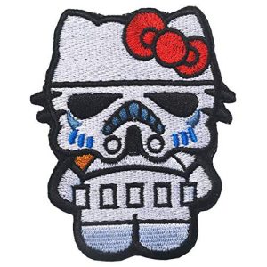 Tactical Embroidery Patch Airsoft Morale Patch 1 Hello Kitty As Star Wars Stormtropper Tactical Embroidery Patch Hook & Loop Morale Patch Military Patch for Clothing Accessory Backpack Armband