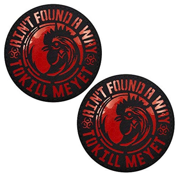 APBVIHL Airsoft Morale Patch 1 2 Pack Infrared Reflective IR Aint Found a Way to Kill Me Yet Patch, Morale Tactical Embroidered Applique Fancy Badge with Hook and Loop Fastener Backing